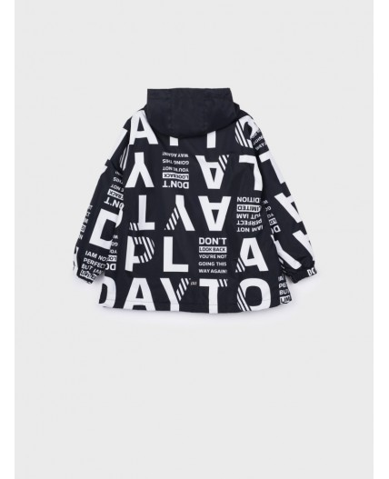 Куртка текстильная с полиуретановым покрытием для девочек (ветровка) черный,белый