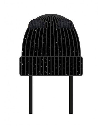 Шапка трикотажная для девочек черный