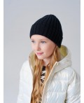 Шапка трикотажная для девочек черный