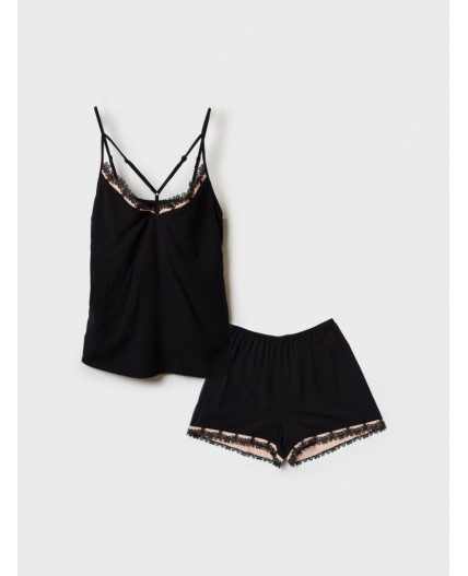 Пижама текстильная для женщин черный