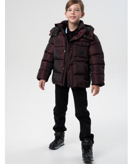 Куртка текстильная с полиуретановым покрытием для мальчиков бордовый