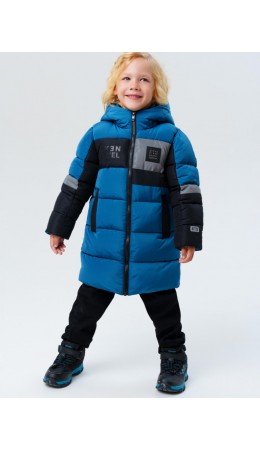 Пальто текстильное с полиуретановым покрытием для мальчиков тёмно-синий,черный