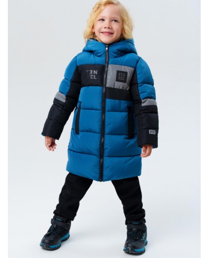 Пальто текстильное с полиуретановым покрытием для мальчиков тёмно-синий,черный