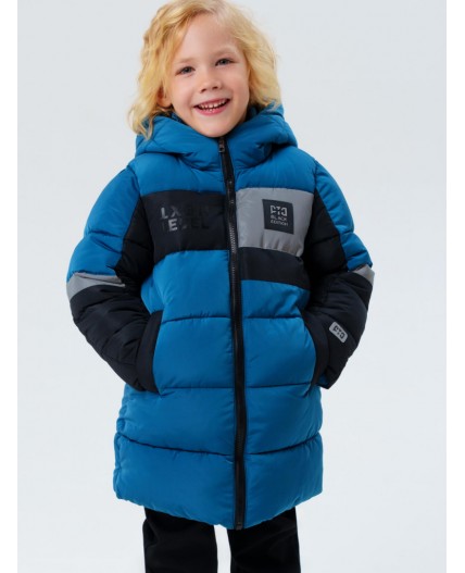 Пальто текстильное с полиуретановым покрытием для мальчиков тёмно-синий,черный