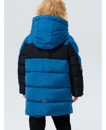 Пальто текстильное с полиуретановым покрытием для мальчиков тёмно-синий,черный