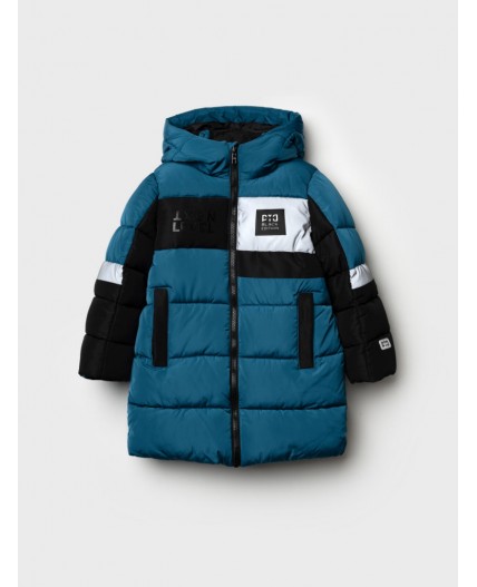 Пальто текстильное с полиуретановым покрытием для мальчиков тёмно-синий,черный