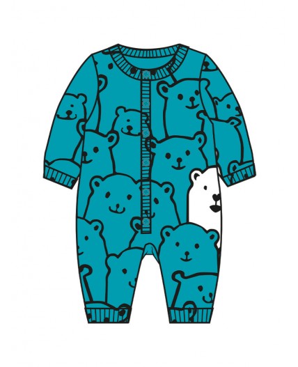 Комбинезон детский трикотажный для мальчиков бирюзовый