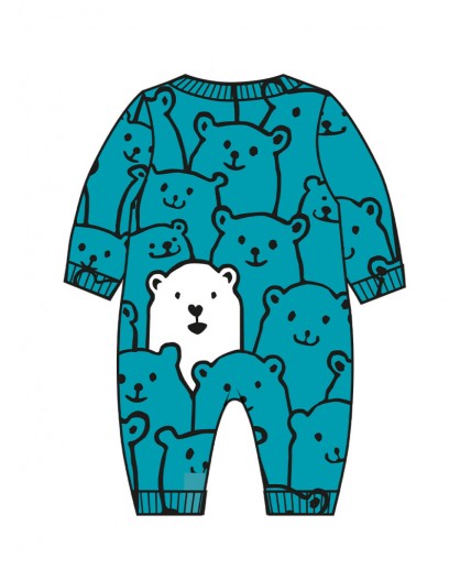 Комбинезон детский трикотажный для мальчиков бирюзовый