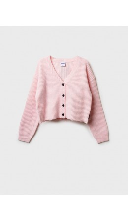 Кардиган трикотажный для девочек светло-розовый