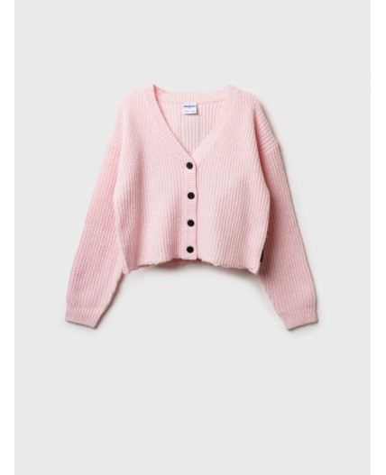 Кардиган трикотажный для девочек светло-розовый