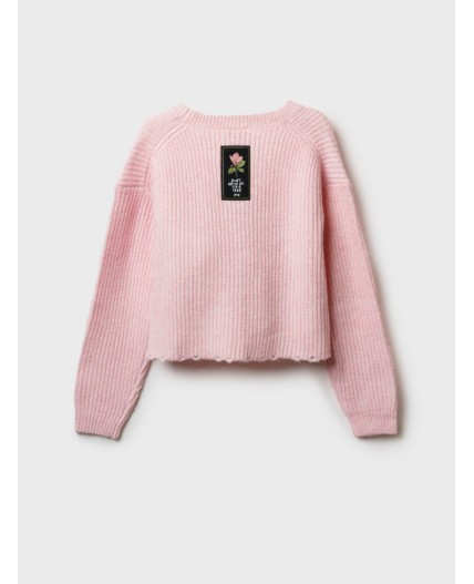 Кардиган трикотажный для девочек светло-розовый