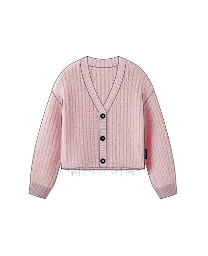 Кардиган трикотажный для девочек светло-розовый