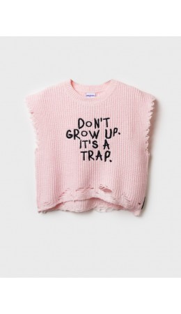 Жилет трикотажный для девочек светло-розовый