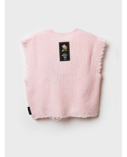 Жилет трикотажный для девочек светло-розовый