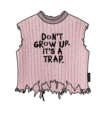 Жилет трикотажный для девочек светло-розовый