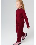 Комплект трикотажный для девочек: джемпер, брюки бордовый