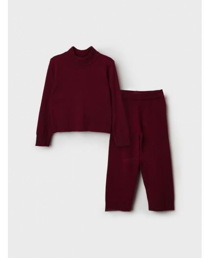 Комплект трикотажный для девочек: джемпер, брюки бордовый