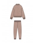 Комплект трикотажный для девочек: джемпер, брюки бежевый