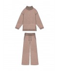 Комплект трикотажный для девочек: джемпер, брюки бежевый