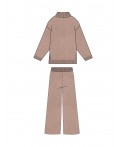 Комплект трикотажный для девочек: джемпер, брюки бежевый
