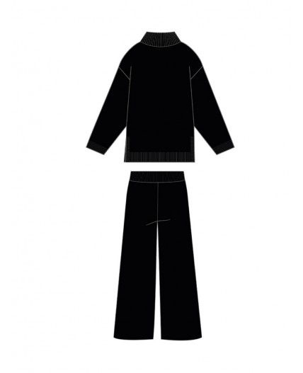 Комплект трикотажный для девочек: джемпер, брюки черный