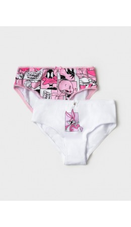Трусы трикотажные для девочек, 2 шт в комплекте белый,светло-розовый