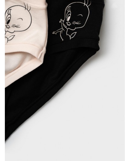 Трусы трикотажные для девочек, 2 шт в комплекте черный,бежевый