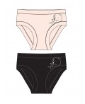 Трусы трикотажные для девочек, 2 шт в комплекте черный,бежевый
