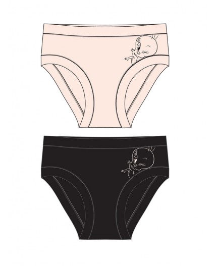 Трусы трикотажные для девочек, 2 шт в комплекте черный,бежевый