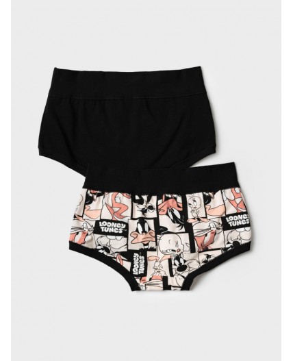 Трусы трикотажные для девочек, 2 шт в комплекте черный,бежевый