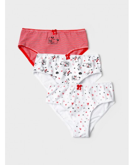 Трусы трикотажные для девочек, 3 шт в комплекте красный,белый
