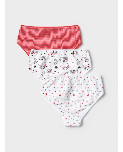 Трусы трикотажные для девочек, 3 шт в комплекте красный,белый