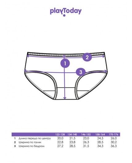 Трусы трикотажные для девочек, 3 шт в комплекте красный,белый