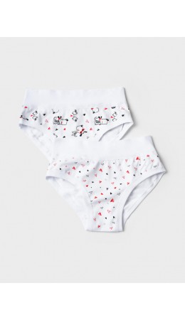 Трусы трикотажные для девочек, 2 шт в комплекте разноцветный