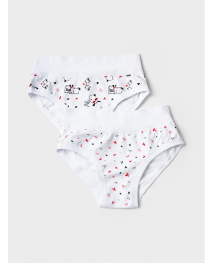 Трусы трикотажные для девочек, 2 шт в комплекте разноцветный