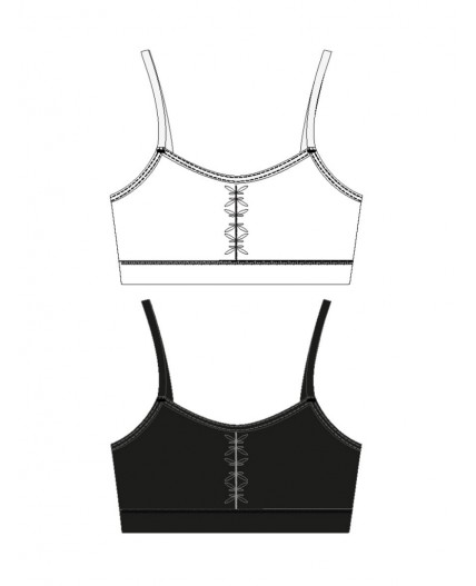 Топ трикотажный для девочек, 2 шт в комплекте черный,белый