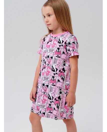 Сорочка ночная трикотажная для девочек розовый