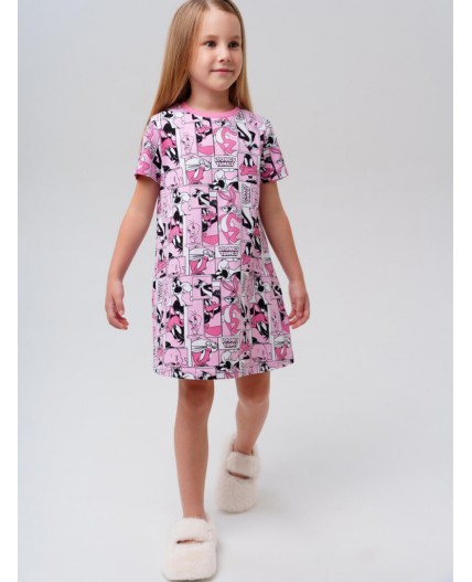 Сорочка ночная трикотажная для девочек розовый