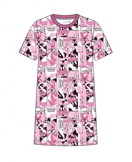 Сорочка ночная трикотажная для девочек розовый