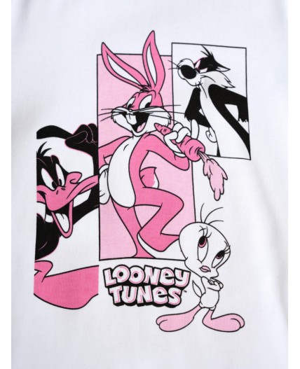 Комплект трикотажный для девочек: фуфайка (футболка), шорты белый,розовый