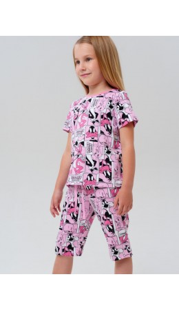 Пижама трикотажная для девочек розовый