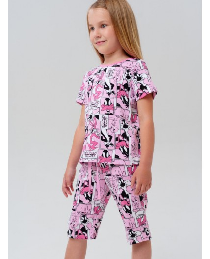 Пижама трикотажная для девочек розовый
