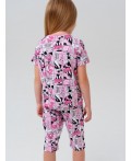 Пижама трикотажная для девочек розовый
