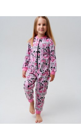 Комбинезон трикотажный для девочек розовый