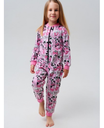 Комбинезон трикотажный для девочек розовый