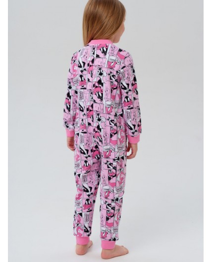 Комбинезон трикотажный для девочек розовый
