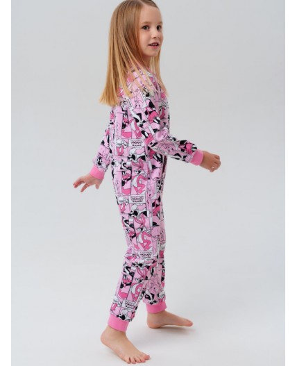 Комбинезон трикотажный для девочек розовый