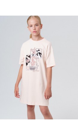 Сорочка ночная трикотажная для девочек бежевый