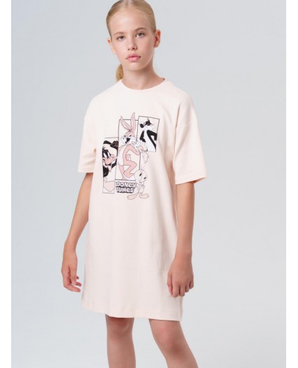 Сорочка ночная трикотажная для девочек бежевый