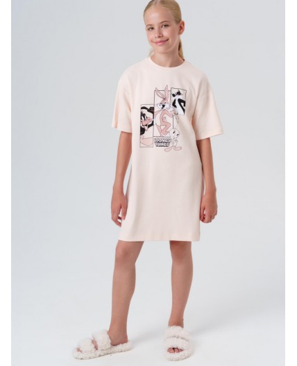 Сорочка ночная трикотажная для девочек бежевый